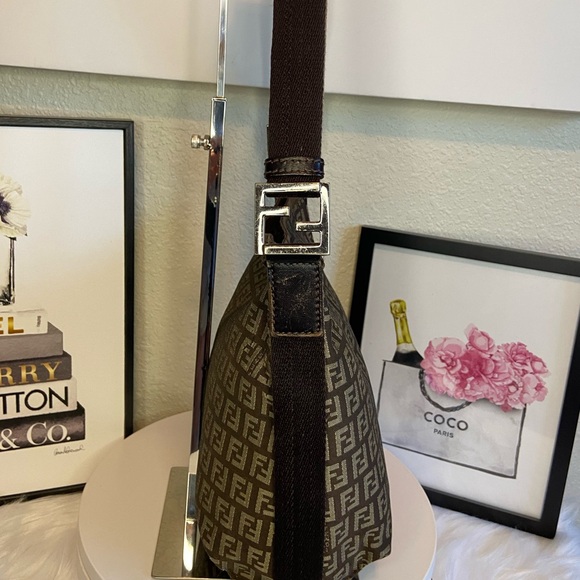 Fendi GUC Zucca Canvas Shoulder/Crossbody Bag w/Leather Trim - Picture 4 of 13